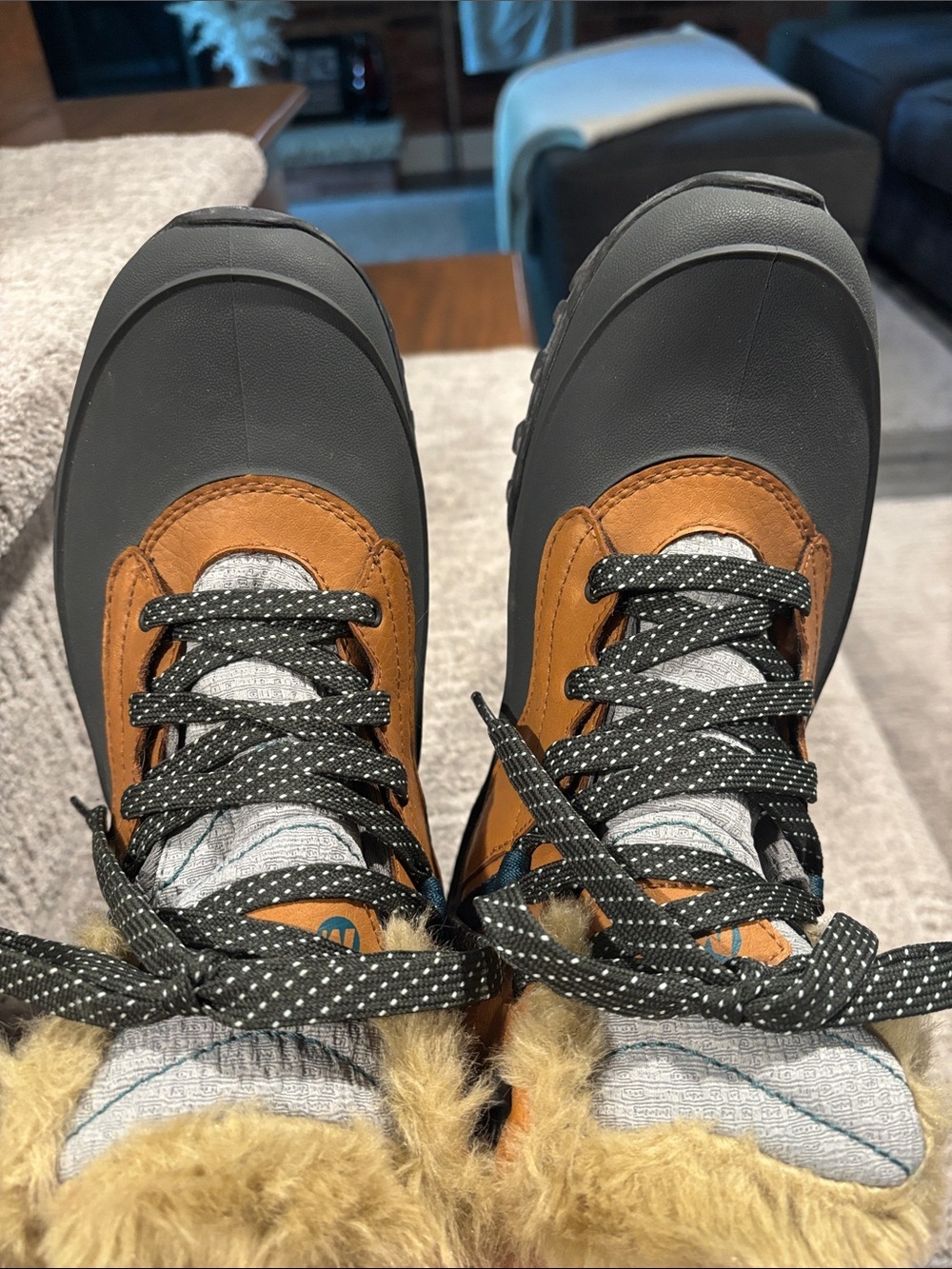 Merrell Brown and Gray Winter Hiking Boots size 9.5 - Picture 3 of 7